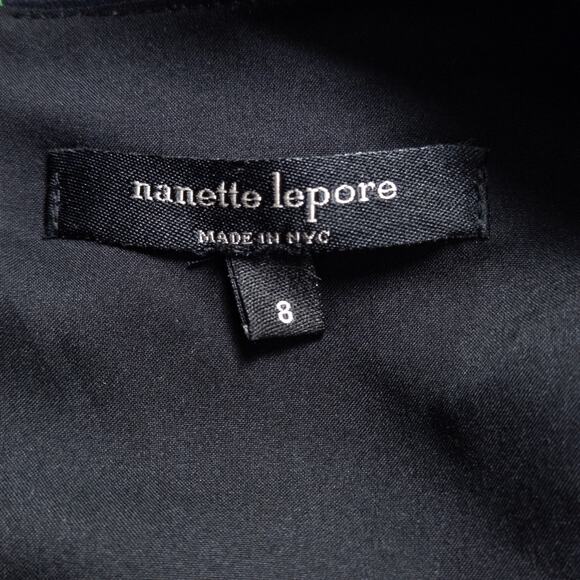 Nanette Lepore Women’s Dress Sz 8 Garden Glow Romantic Dark Floral Flutter Mini - Picture 8 of 8